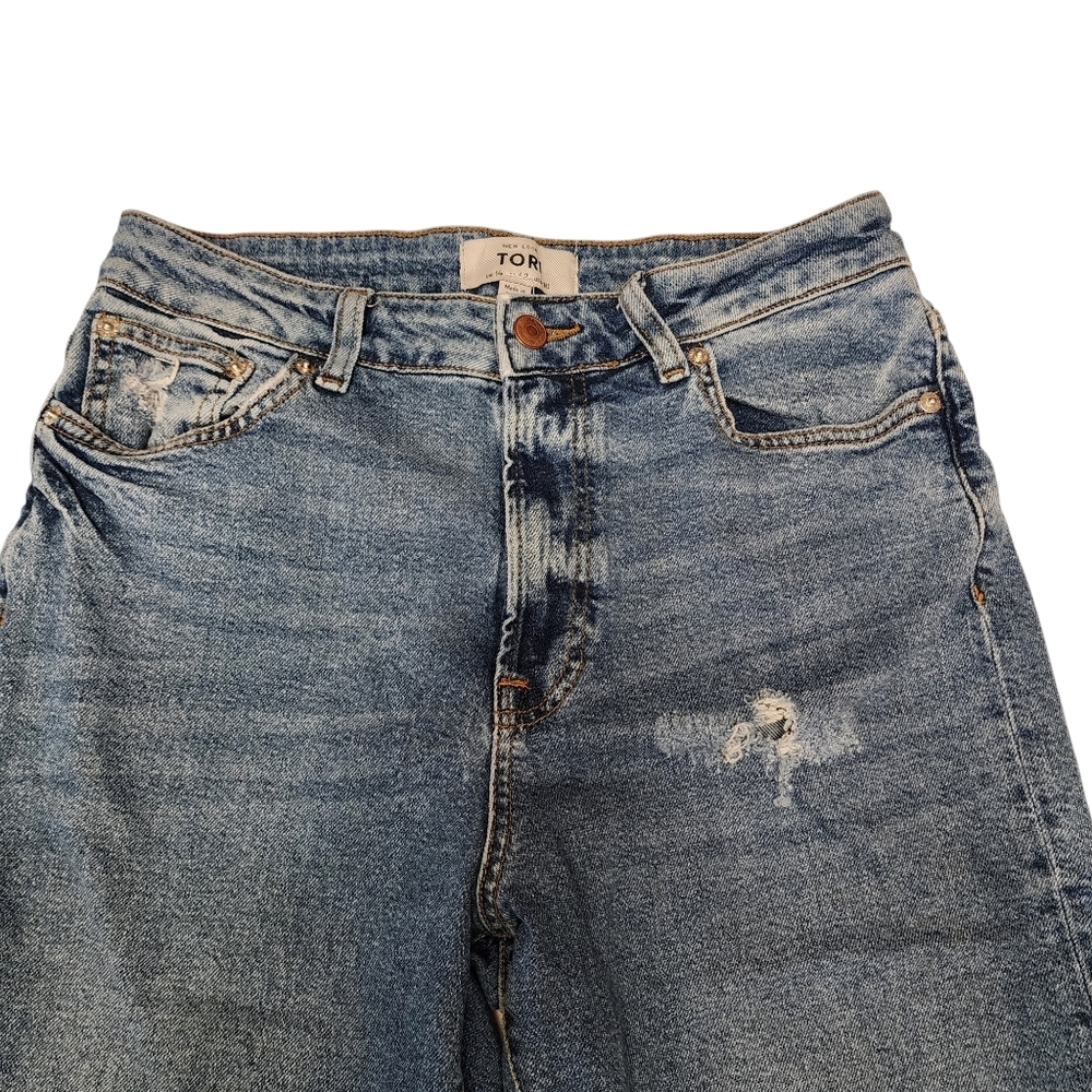 New Look Tori Mom Distressed Crop Jeans - Picture 3 of 10